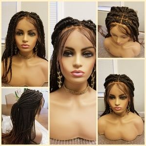 Large box braids wig , made with 13x4 frontal